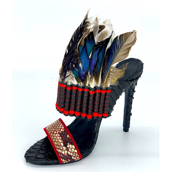 AUTHENTIC Josephine Valerie Multi Colored Stiletto Sandals - Picture 1 of 6